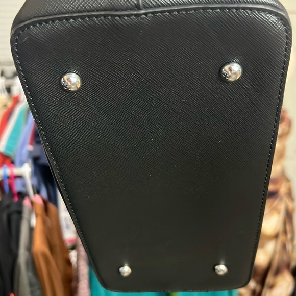 CLEO Tote Bag Polka Black and White Shoulder Bag PVC Adjust Strap Two-Tone Bag - Picture 9 of 10